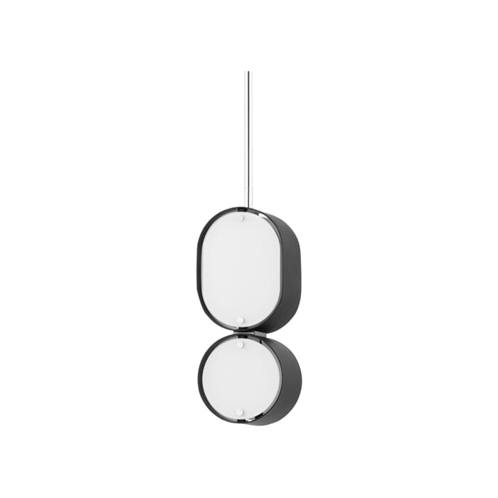 Corbett Opal 2-Light Pendant Light in Soft Black With Stainless Steel Corbett Opal 2-Light Pendant Light in Soft Black With Stainless Steel