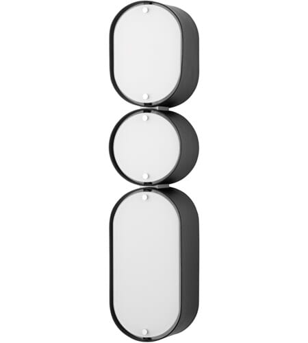 Corbett Opal 3-Light Wall Sconce in Soft Black With Stainless Steel