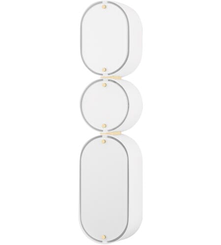 Corbett Opal 3-Light Wall Sconce in Soft White And Vintage Brass