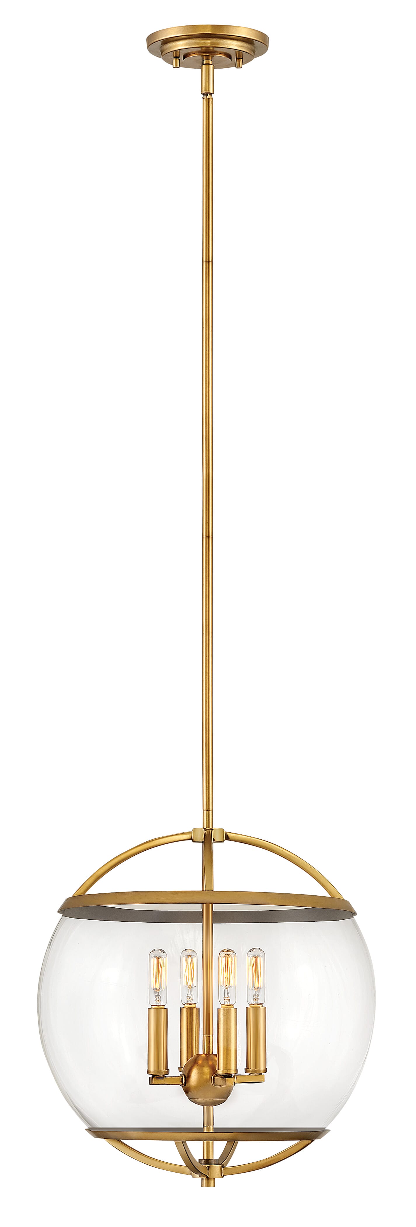 Heritage Brass LED Pendant from the Calvin Collection