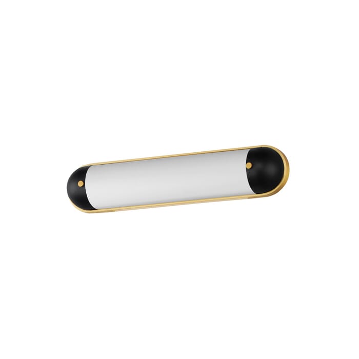Capsule 1-Light LED Bathroom Vanity Light in Black with Natural Aged Brass Capsule 1-Light LED Bathroom Vanity Light in Black with Natural Aged Brass
