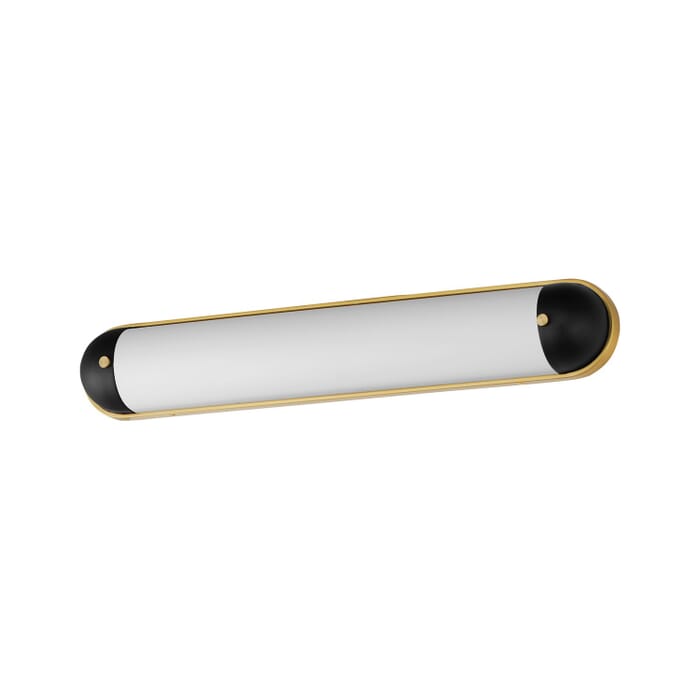 Capsule 1-Light LED Bathroom Vanity Light in Black with Natural Aged Brass Capsule 1-Light LED Bathroom Vanity Light in Black with Natural Aged Brass