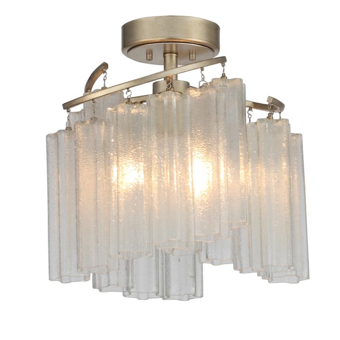 Maxim Lighting Victoria 3-Light Semi-Flush Ceiling Light in Golden Silver Maxim Lighting Victoria 3-Light Semi-Flush Ceiling Light in Golden Silver
