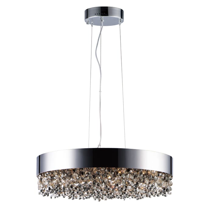 Maxim Mystic Smoke Crystal LED Pendant Light in Polished Chrome Maxim Mystic Smoke Crystal LED Pendant Light in Polished Chrome