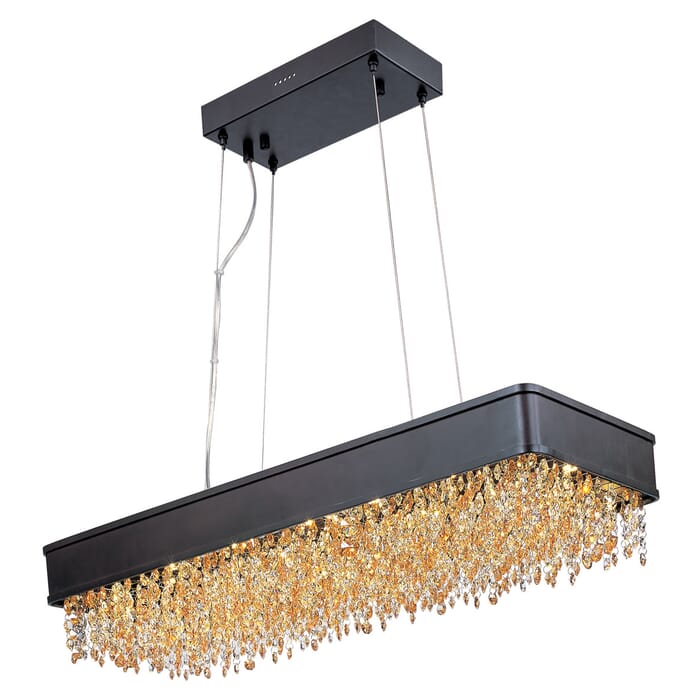 Maxim Lighting Mystic 32" Scotch Crystal Linear Pendant in Bronze Maxim Lighting Mystic 32" Scotch Crystal Linear Pendant in Bronze