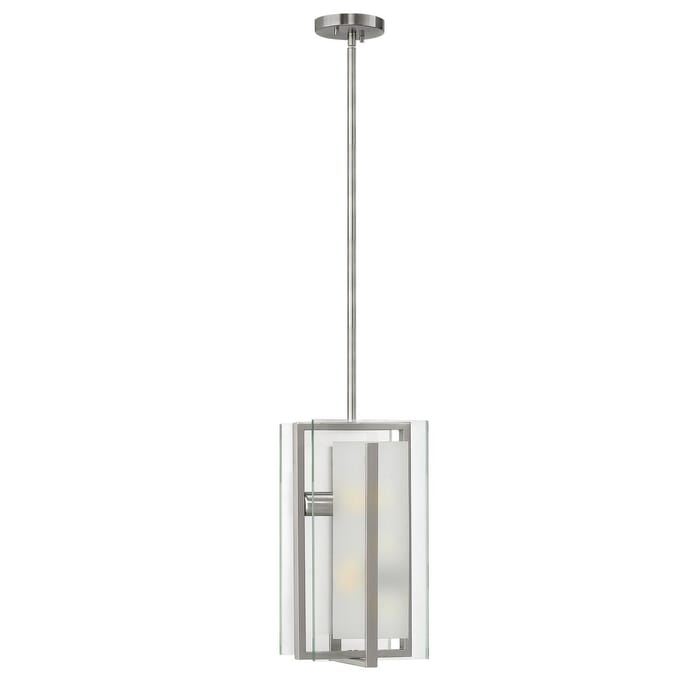 Hinkley Latitude 2-Light Stem Hung Pendant in Brushed Nickel Hinkley Latitude 2-Light Stem Hung Pendant in Brushed Nickel