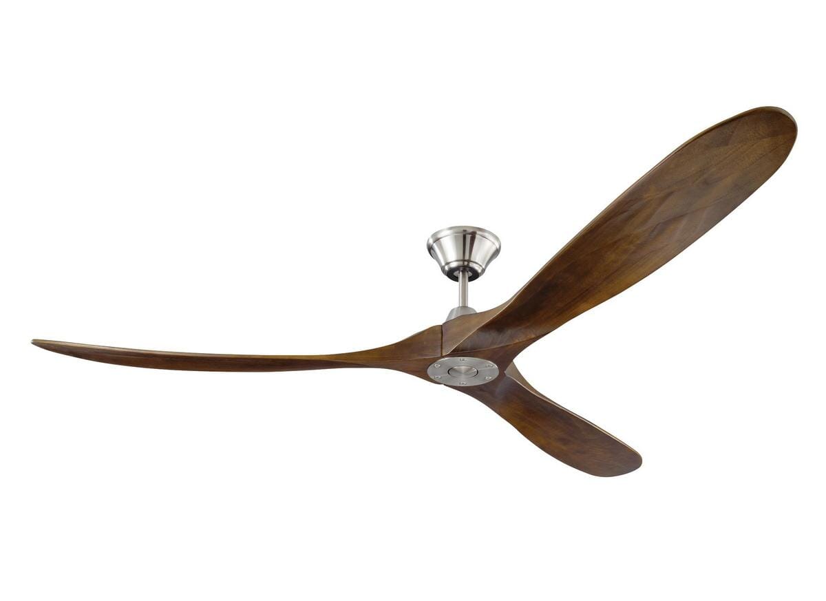 70" Maverick Max Damp Rated Ceiling Fan in Brushed Steel