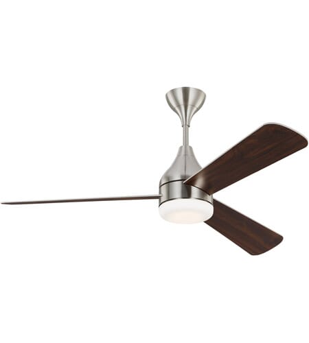 LED Streaming Smart 52" Indoor/Outdoor Ceiling Fan in Brushed Steel