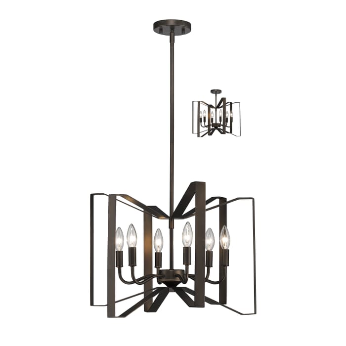 Z-Lite Marsala 6-Light Pendant Light In Bronze Z-Lite Marsala 6-Light Pendant Light In Bronze