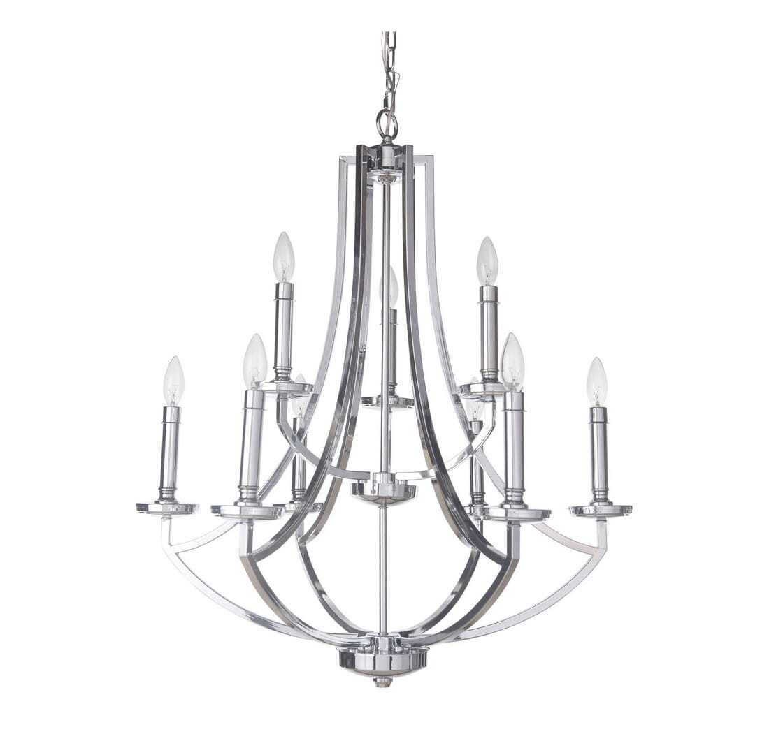 Hayden 9-Light Transitional Chandelier in Chrome -  Craftmade, 40029-CH