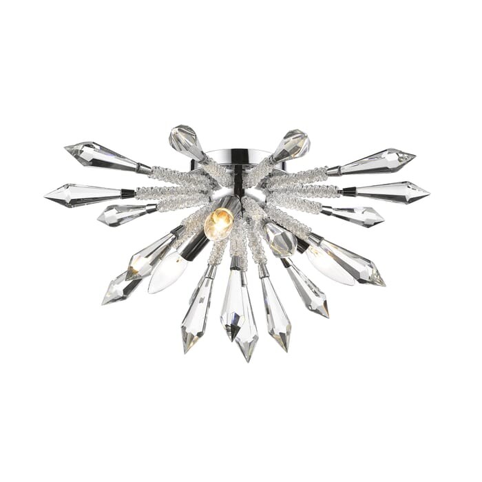 Z-Lite Soleia 3-Light Flush Mount Ceiling Light In Chrome Z-Lite Soleia 3-Light Flush Mount Ceiling Light In Chrome