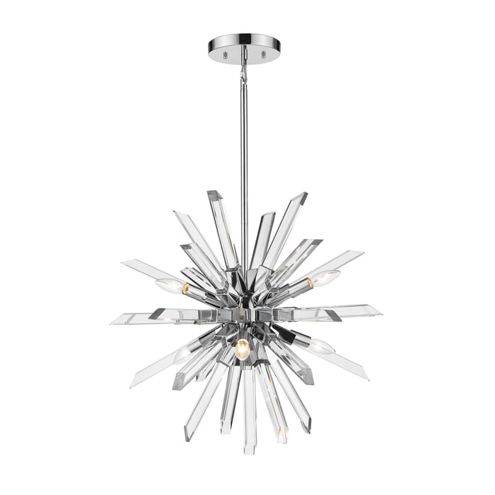 Z-Lite Burst 6-Light Chandelier In Chrome Z-Lite Burst 6-Light Chandelier In Chrome