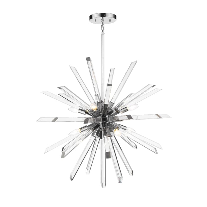 Z-Lite Burst 8-Light Chandelier In Chrome Z-Lite Burst 8-Light Chandelier In Chrome