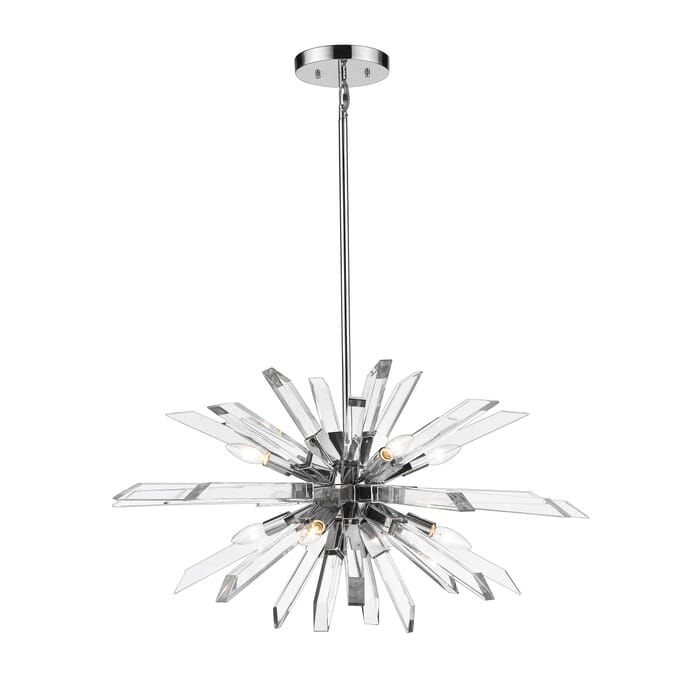 Z-Lite Burst 8-Light Chandelier In Chrome Z-Lite Burst 8-Light Chandelier In Chrome