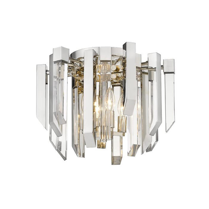 Z-Lite Bova 4-Light Flush Mount Ceiling Light In Polished Nickel Z-Lite Bova 4-Light Flush Mount Ceiling Light In Polished Nickel