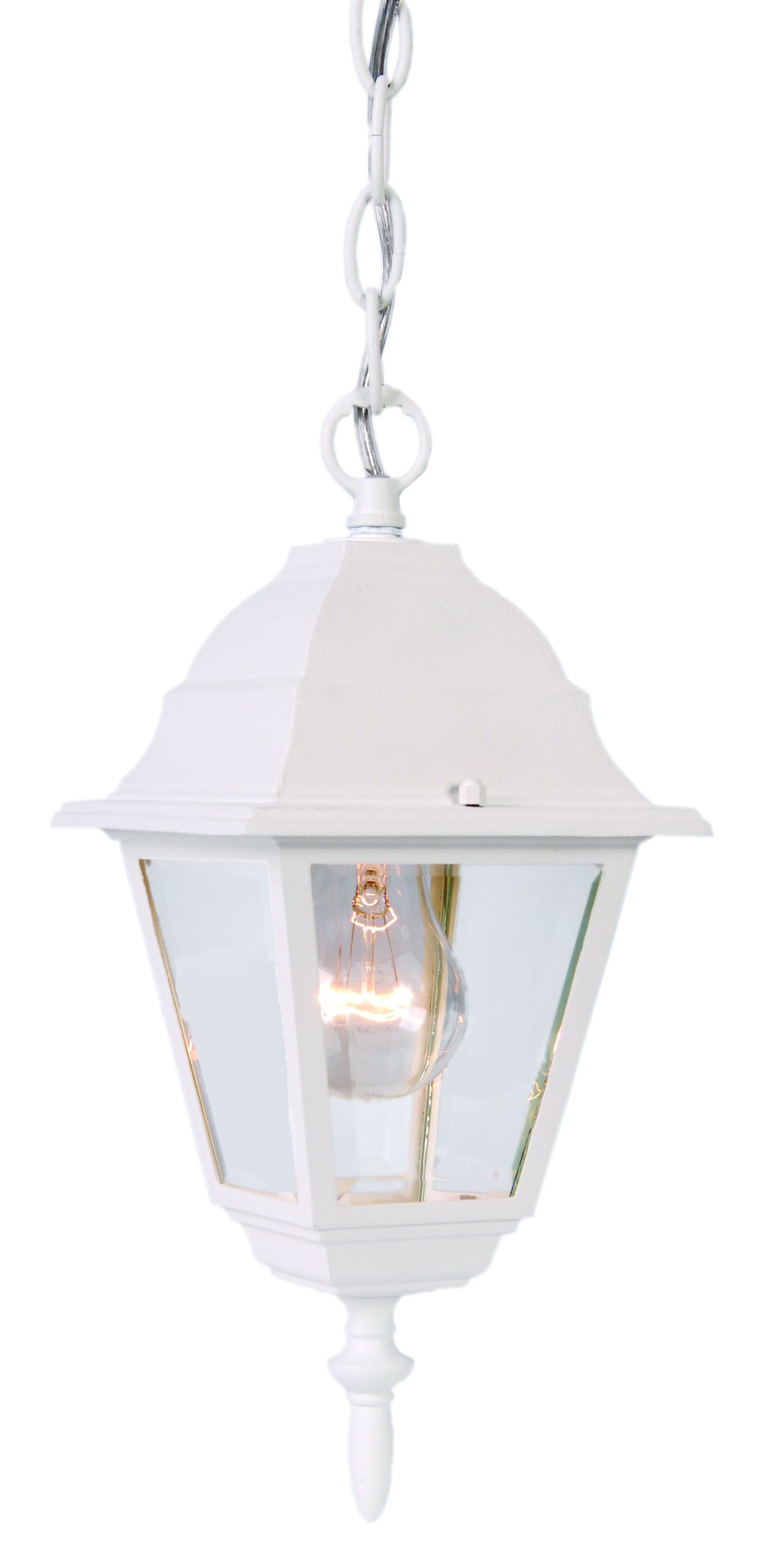 Textured White One Light Hanging Lantern from the Builders` Choice Collection
