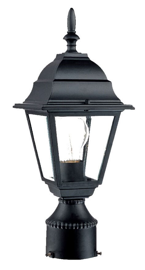 Matte Black One Light Post Mount from the Builders` Choice Collection