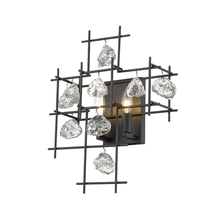 Z-Lite Garroway 2-Light Wall Sconce In Matte Black Z-Lite Garroway 2-Light Wall Sconce In Matte Black