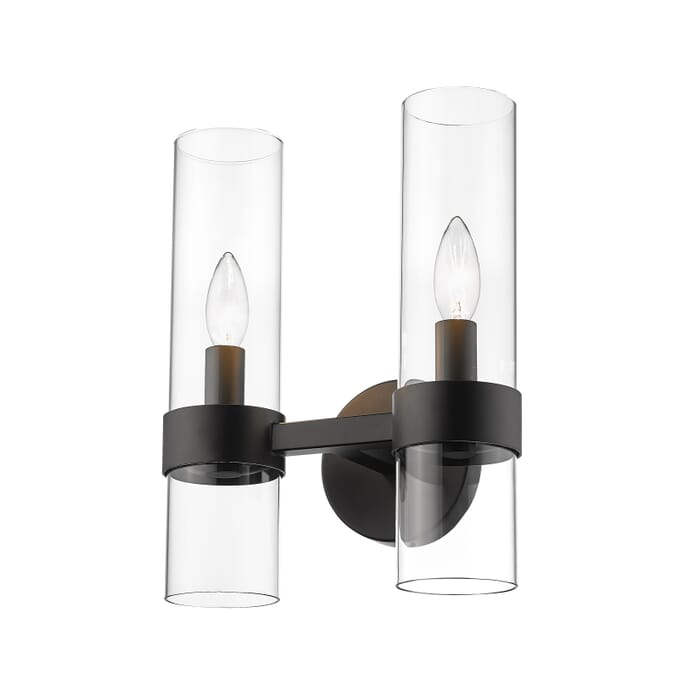 Z-Lite Datus 2-Light Wall Sconce In Matte Black Z-Lite Datus 2-Light Wall Sconce In Matte Black