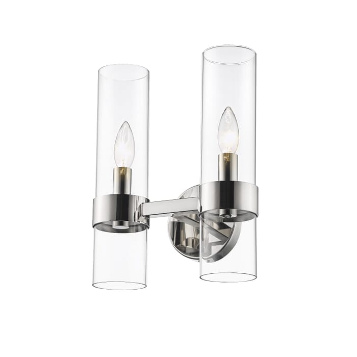 Z-Lite Datus 2-Light Wall Sconce In Polished Nickel Z-Lite Datus 2-Light Wall Sconce In Polished Nickel