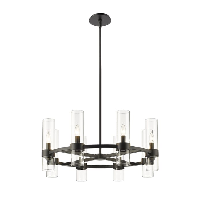 Z-Lite Datus 8-Light Chandelier In Matte Black Z-Lite Datus 8-Light Chandelier In Matte Black