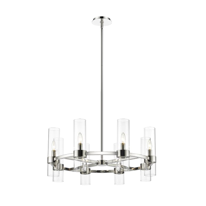 Z-Lite Datus 8-Light Chandelier In Polished Nickel Z-Lite Datus 8-Light Chandelier In Polished Nickel