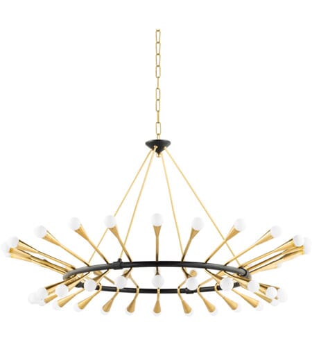 Corbett Aries 48-Light Transitional Chandelier in Vintage Polished Brass And Deep Bronze