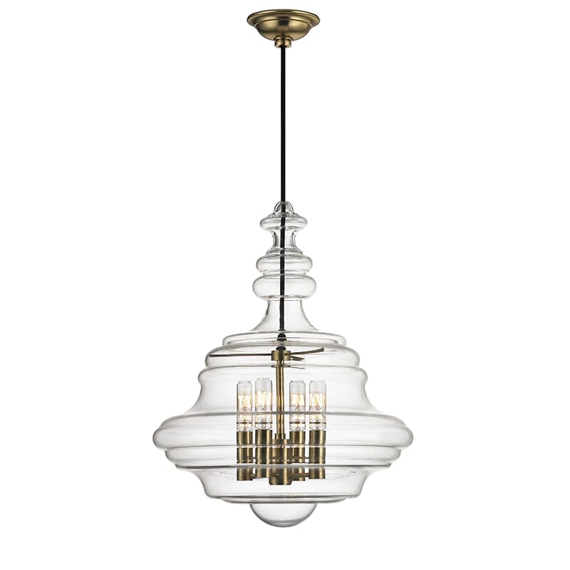 Washington 4-Light 20" Mini Pendant in Aged Brass