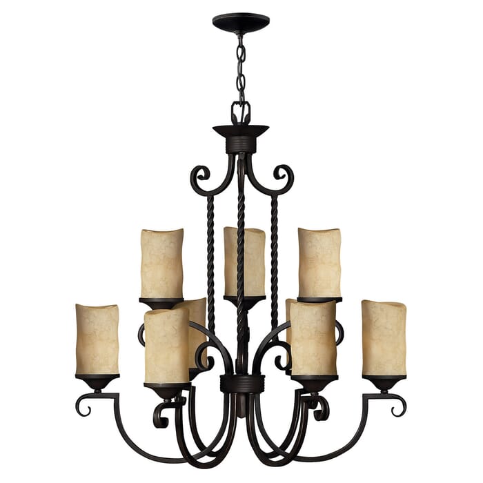 Hinkley Casa 9-Light Two Tier Chandelier in Olde Black Hinkley Casa 9-Light Two Tier Chandelier in Olde Black