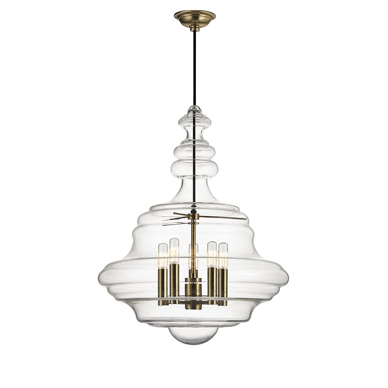 Washington 5-Light 26" Chandelier in Aged Brass