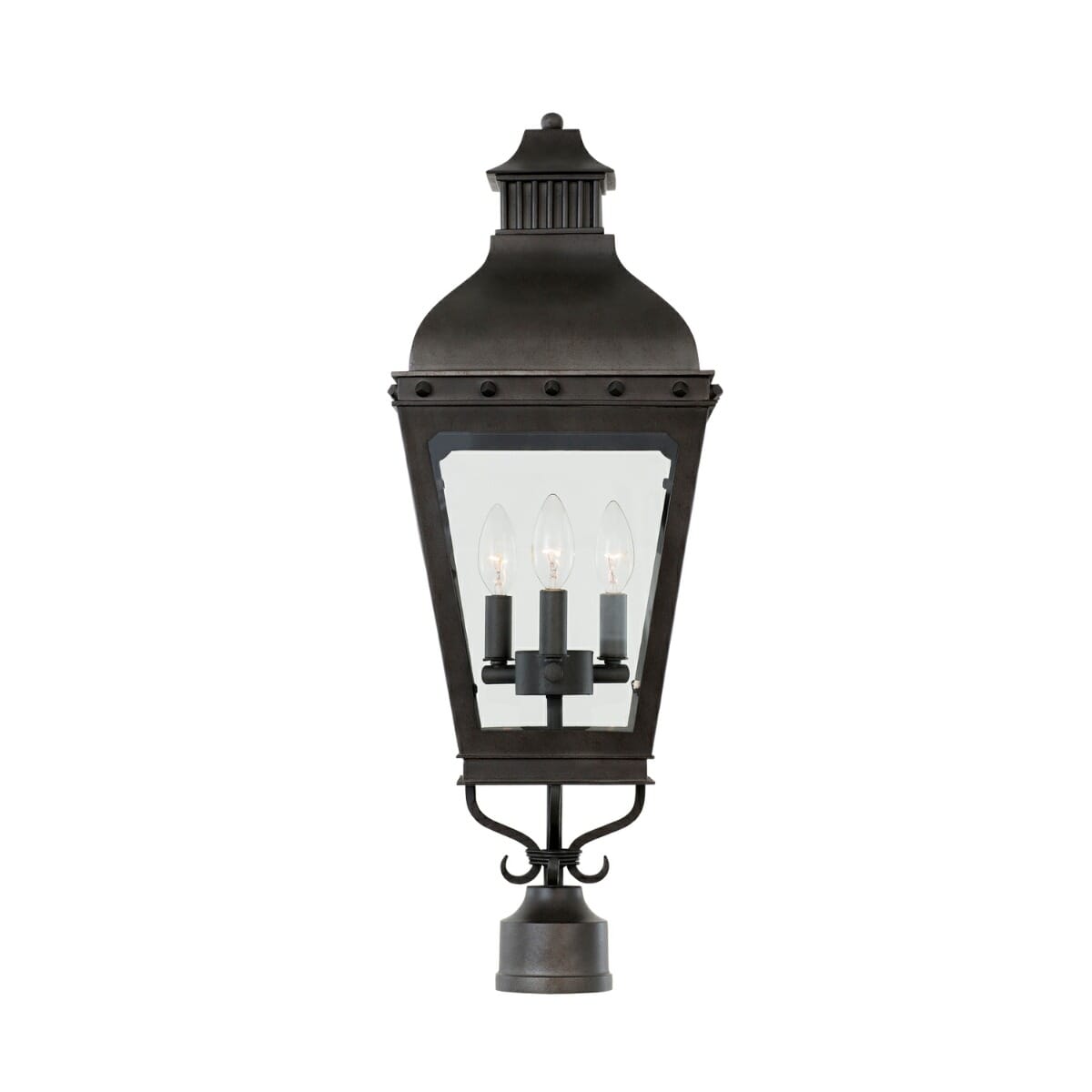 Winchester Outdoor 3-Light 29" Outdoor Post Light in Aged Iron