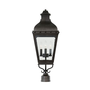 Kalco Winchester Outdoor 3-Light 29" Outdoor Post Light in Aged Iron