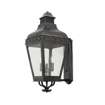 Kalco Winchester Outdoor 3-Light 26" Outdoor Wall Light in Aged Iron