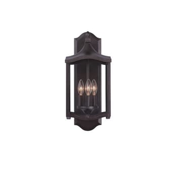 Kalco Lakewood Outdoor 3-Light 20" Outdoor Wall Light in Aged Iron