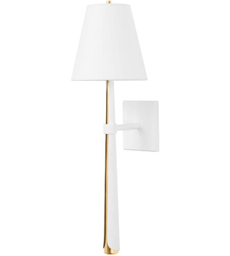 Corbett Esmeralda Wall Sconce in Vintage Gold Leaf And Gesso White