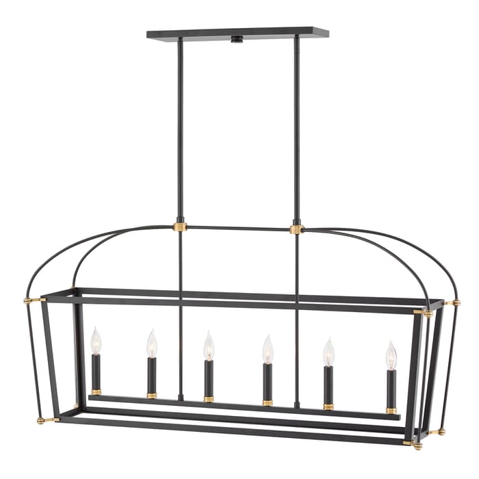 Hinkley Selby 6-Light Stem Hung Linear in Black Hinkley Selby 6-Light Stem Hung Linear in Black