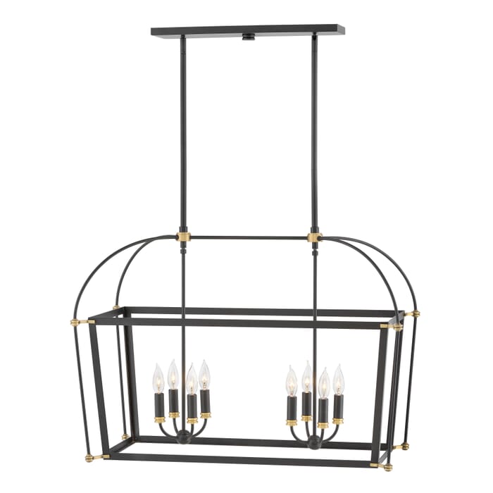 Hinkley Selby 8-Light Stem Hung Linear in Black Hinkley Selby 8-Light Stem Hung Linear in Black