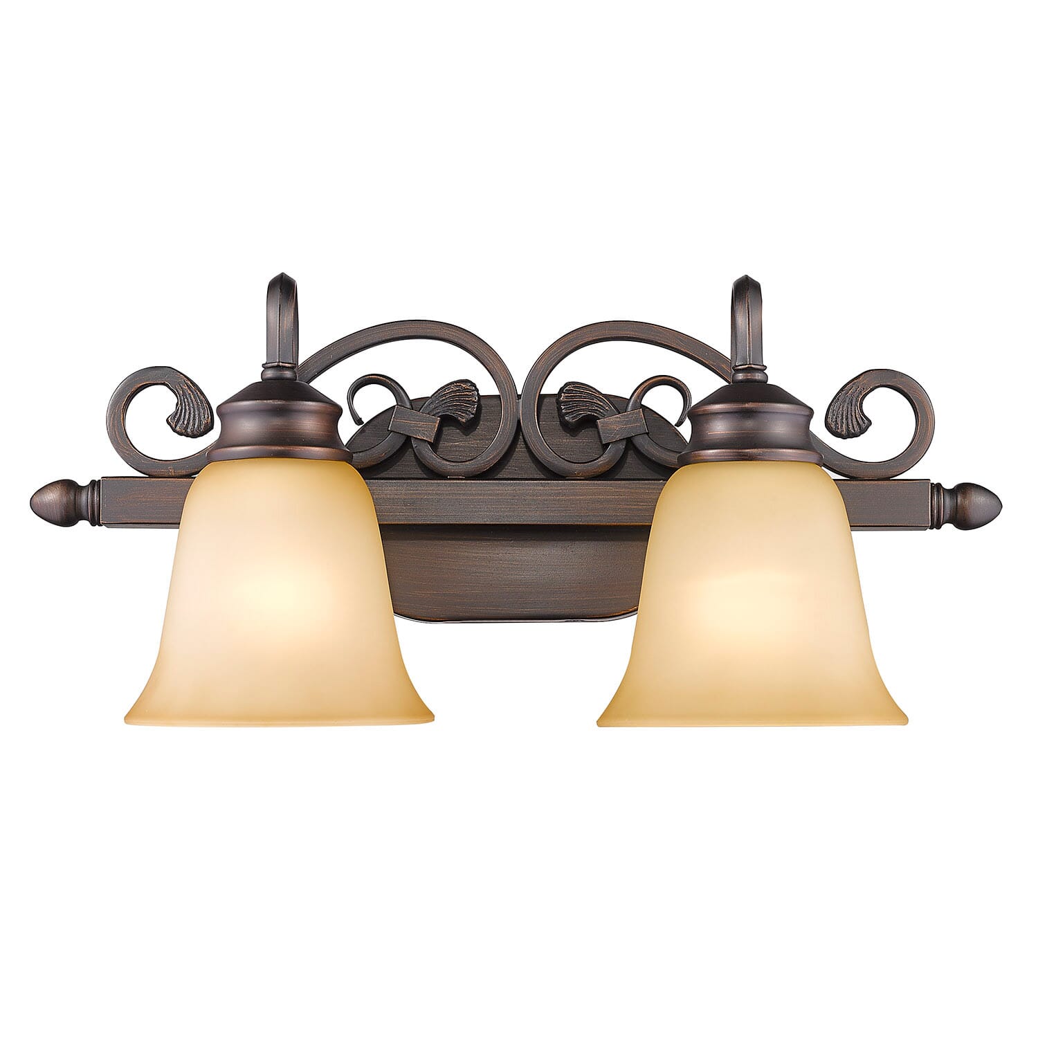 Golden Belle 2-Light Bathroom Vanity Light in Rubbed Bronze