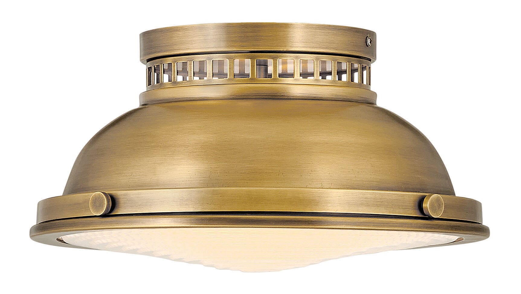 Emery 2-Light Flush Mount Ceiling Light In Heritage Brass
