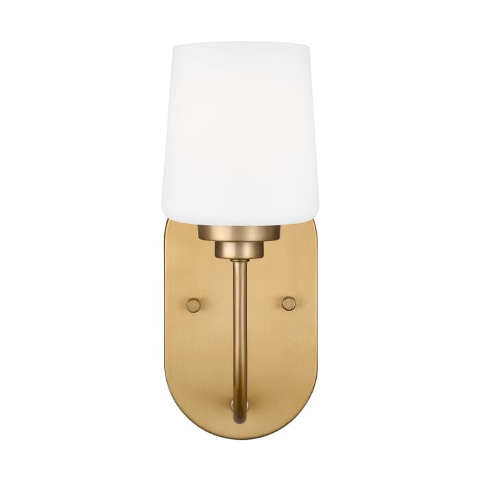 Windom 1-Light Bathroom Vanity Light Sconce in Satin Brass Windom 1-Light Bathroom Vanity Light Sconce in Satin Brass