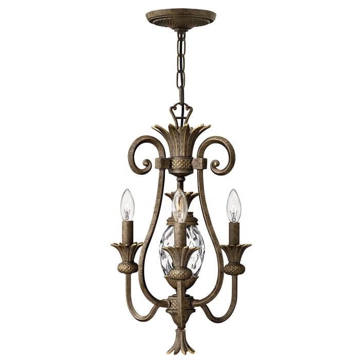 Hinkley Plantation 3-Light Mini Chandelier in Pearl Bronze Hinkley Plantation 3-Light Mini Chandelier in Pearl Bronze