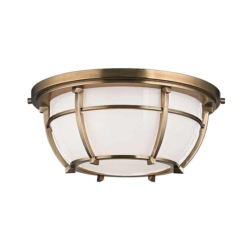 Conrad 2-Light Ceiling Light in Aged Brass