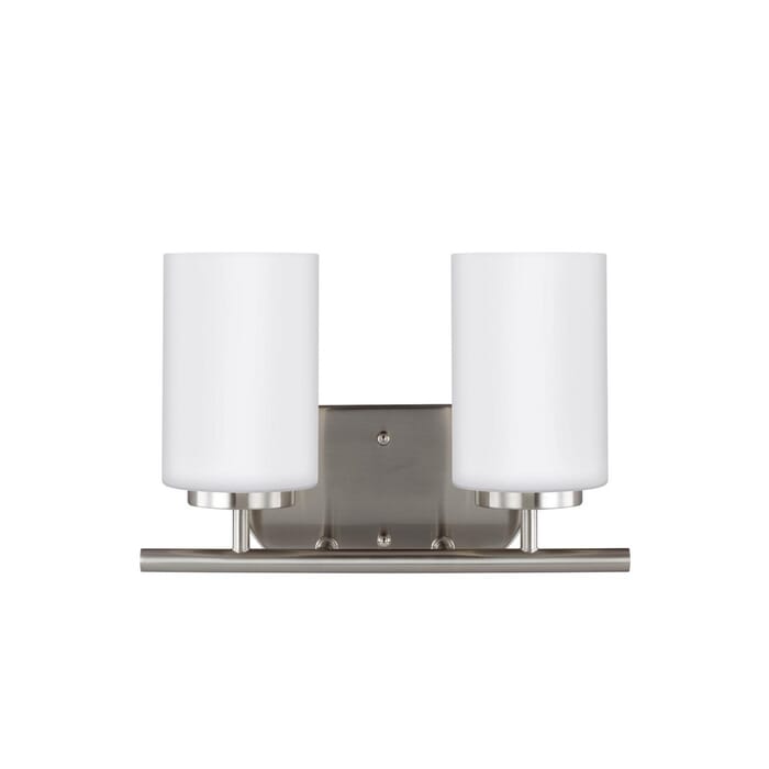 Sea Gull Oslo 2-Light 13" Bathroom Vanity Light in Brushed Nickel Sea Gull Oslo 2-Light 13" Bathroom Vanity Light in Brushed Nickel