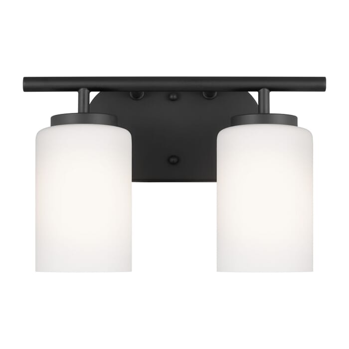 Oslo 2-Light Bathroom Vanity Light in Midnight Black Oslo 2-Light Bathroom Vanity Light in Midnight Black
