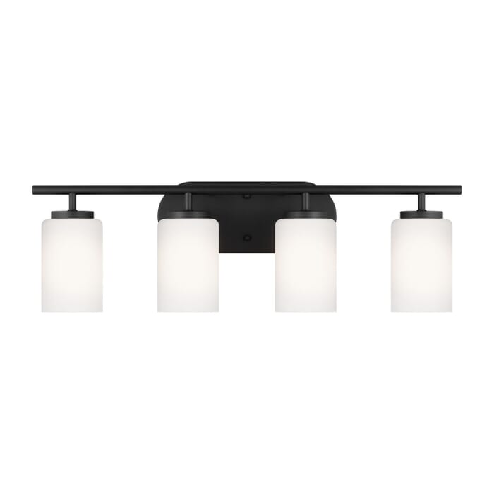 Oslo 4-Light Wall or Bathroom Vanity Light in Midnight Black Oslo 4-Light Wall or Bathroom Vanity Light in Midnight Black