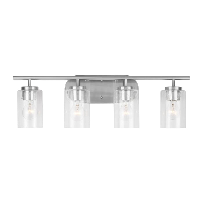 Sea Gull Oslo 4-Light Bathroom Vanity Light in Brushed Nickel Sea Gull Oslo 4-Light Bathroom Vanity Light in Brushed Nickel
