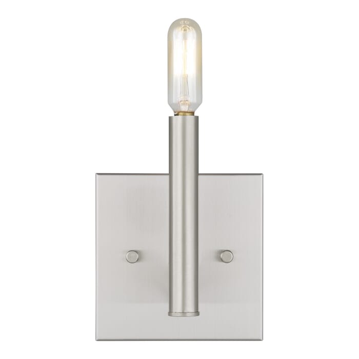 Vector 1-Light Bathroom Vanity Light Sconce in Brushed Nickel Vector 1-Light Bathroom Vanity Light Sconce in Brushed Nickel