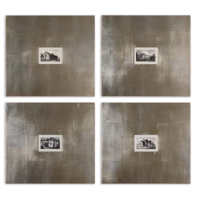 Uttermost Set of 4 Historical Buildings Framed Art Uttermost Set of 4 Historical Buildings Framed Art