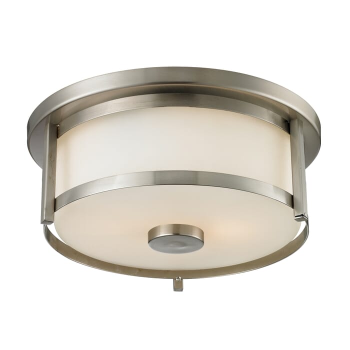 Z-Lite Savannah 2-Light Flush Mount Ceiling Light In Brushed Nickel Z-Lite Savannah 2-Light Flush Mount Ceiling Light In Brushed Nickel