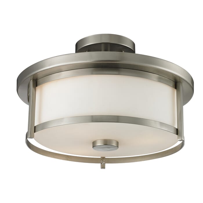 Z-Lite Savannah 2-Light Semi Flush Mount Ceiling Light In Brushed Nickel Z-Lite Savannah 2-Light Semi Flush Mount Ceiling Light In Brushed Nickel